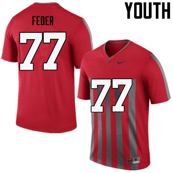 Ohio State Buckeyes #77 Kevin Feder Youth Player Jersey Throwback
